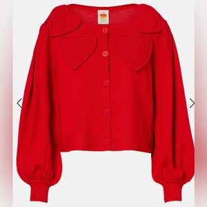 Farm Rio Patch Red Heart-Detail Sweater